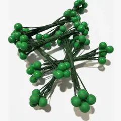GENERICO - Cerezas Artificiales de Navidad - Paquete de 12 Unidades - Verde