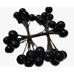 GENERICO - Cerezas Artificiales de Navidad - Paquete de 12 Unidades - negro