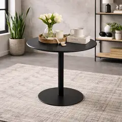 DKO DESIGN - Mesa de Comedor Versátil Metálico Negro 72×60×60 - Interior y Exterior