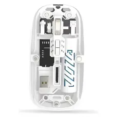 INNOVA - Mouse Inalámbrico Yelandar Cristal Bluetooth + 2.4g Recargable Y Silencioso Blanco Blanco