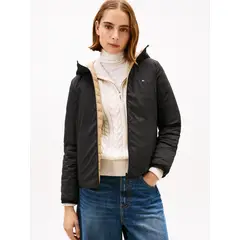 TOMMY HILFIGER - Chaqueta negra ligera con logo