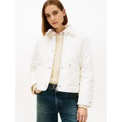 TOMMY HILFIGER - Chaqueta blanca acolchada con logo