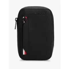 TOMMY HILFIGER - Bolso negro cruzado corporativo