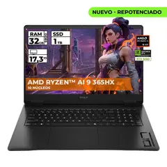 HP - PORTATIL GAMER OMEN RYZEN AI 9-365HX 32GB RAM 1TB SSD RTX 5060 17'' FHD 144HZ
