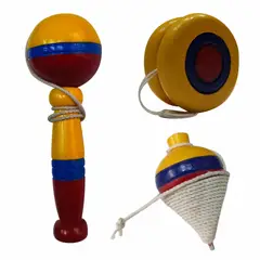 MAFEGO - Set Trompo Yoyo Y Coca O Balero En Madera