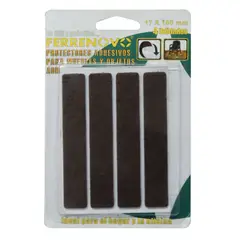 FERRENOVO - Fieltros Adhesivos Marrón 17 x 100 mm 4 Unds