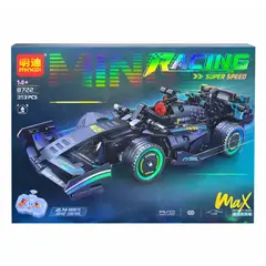 GENERICO - CARRO DE CARRERAS A CONTROL REMOTO Y ARMABLE FOMULA 1 NEGRO
