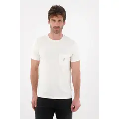 TENNIS - Camiseta básica con bolsillo y estampado crudo para hombre