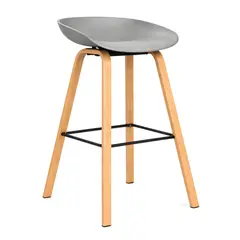 GENERICO - Silla Misuri Con Patas Metálicas Tipo Madera Color Gris 75 cm De Altura