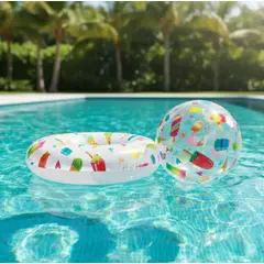 INTEX - Piscina Inflable 122 Tropical Con Pelota Y Aro Multicolor