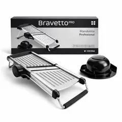 BIGCENTER - Mandolina Rebanador de Verduras Ajustable de Acero Inoxidable Bravetto