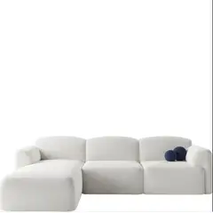 GENERICO - Sofá moderno y elegante en tela ovejera blanco