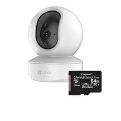 EZVIZ - Cámara de Seguridad Interiores TY1 + MicroSD 64GB