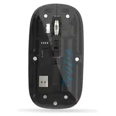 INNOVA - Mouse Inalámbrico Yelandar Negro Bluetooth + 2.4g Recargable Negro