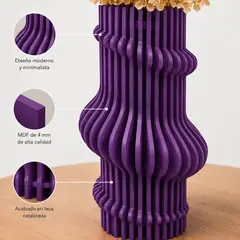 TIZZY DISEÑO - Florero Decorativo Morado Moderno para Flores Secas