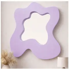 GENERICO - Espejo Decorativo de Pared Forma Orgánica Lila