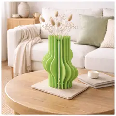 TIZZY DISEÑO - Florero Decorativo Verde Claro Moderno para Flores Secas