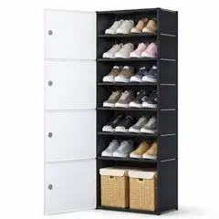 ONE PIXEL - Organizador De Zapatos 4 Puertas 7 Niveles Zapatero Estante