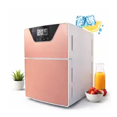 GENERICO - Mini Nevera Digital Portátil Doble Compartimiento Diseño Elegante