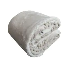 GENERICO - Cobija sherpa Termica Cama Sencilla 160x210 cm Beige