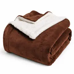 GENERICO - Cobija sherpa Termica Cama Sencilla 160x210 cm Café