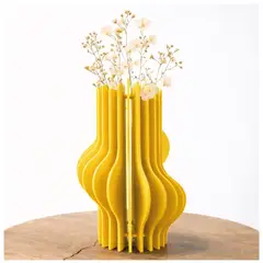 GENERICO - Florero Decorativo Amarillo Moderno para Flores Secas