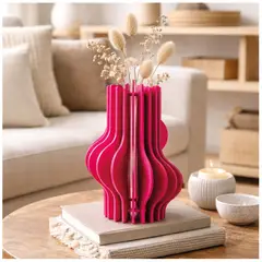 TIZZY DISEÑO - Florero Decorativo fucsia Moderno para Flores Secas