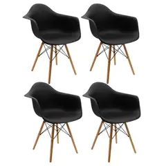 TECNOHOGAR JS - Set X4 Sillas Comedor Sala Oficina Reposa Brazo Tecnohogarjs