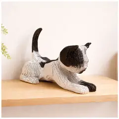 GENERICO - Gato Decorativo Blanco con Negro en Cartón