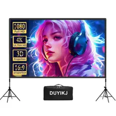 GENERICO - Telón Pantalla De Proyector Duyikj 120inch Blanco + Soportes