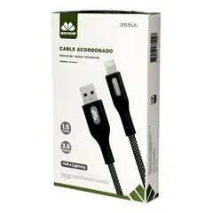MOVISUN - Cable Acordonado De Carga Usb A Lightning 1.5 Metros