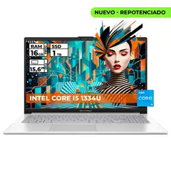 ASUS - PORTATIL VIVOBOOK INTEL CORE I5-1334U 16GB RAM 1 TB SSD 15,6" FHD COLOR PLATEADO