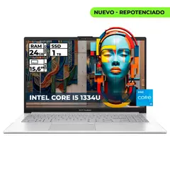 ASUS - PORTATIL VIVOBOOK INTEL CORE I5-1334U 24GB RAM 1 TB SSD 15,6" FHD COLOR PLATEADO