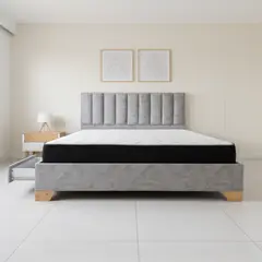 ESTILO Y CONFORT - Combo Cajonera mas Colchón mas Cabecero 160 Gris Claro