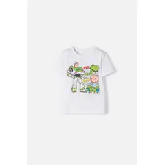 DISNEY - Camiseta Toy Story manga corta blanco para niño 2T a 5T