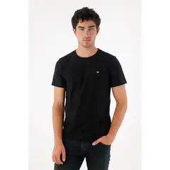 TENNIS - Camiseta básica con raqueta negra para hombre
