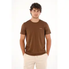 TENNIS - Camiseta jersey con mini estampado café para hombre