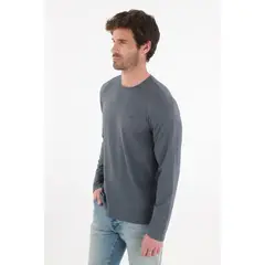 TENNIS - Camiseta manga larga azul para hombre