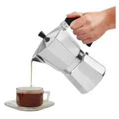 GENERICO - Cafetera Moka Manual Premium 9 Tazas 450 Ml Plateado 0