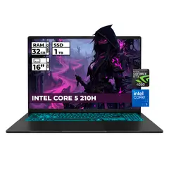 ASUS - PORTATIL GAMER V16 INTEL CORE 5 210h RAM 32GB SSD 1TB RTX 4050 6GB NEGRO