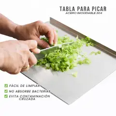 DON BARRILERO - TABLA DE CORTE EN ACERO INOXIDABLE