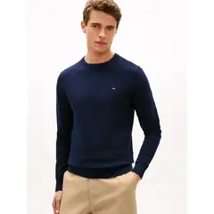 TOMMY HILFIGER - Saco azul de punto texturizado