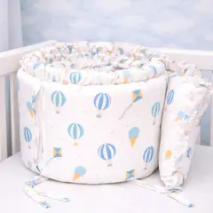 LILE - Bumper para cuna Polialgodón 144 hilos Diseño Globos/ CASA