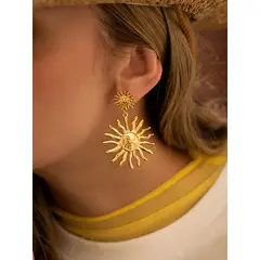 AVEMARIA - Aretes Maxi Duo Sol