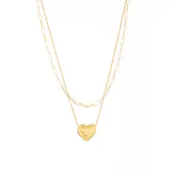 AVEMARIA - Set Collar Cadena + Aretes Corazón Liso