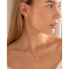 AVEMARIA - Set Collar + Aretes Lazo Perla