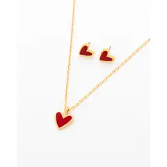 AVEMARIA - Set Collar + Aretes Corazón