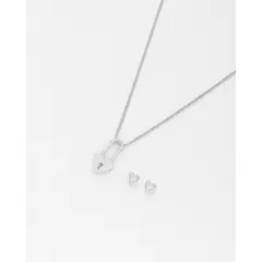 AVEMARIA - Collar Corazón Candado + Aretes