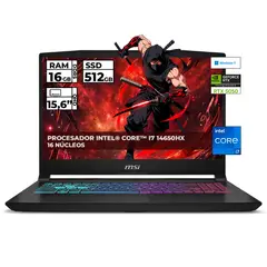 MSI - PORTATIL KATANA INTEL CORE I7 14650HX 16 GB RAM 512 GB SSD 15 PULGADAS RTX 5050 8 GB DDR7 NEGRO
