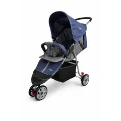 GENERICO - Coche Paseador para Bebé de 3 Ruedas Plegable con Canastilla Azul
